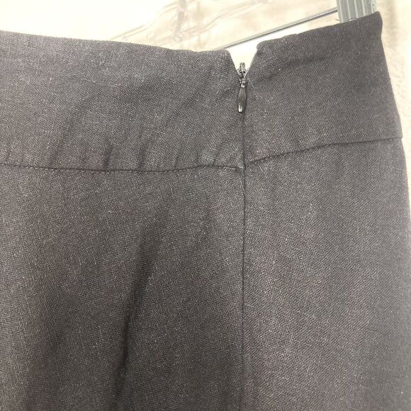 Carole Little Skirt Womens 14 Black Linen Rayon Midi Sequin Embroidered Lined - Picture 12 of 14